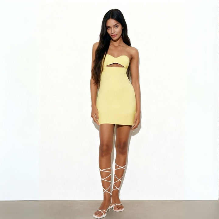 Women's Party Strapless Mini Dress with A-Line Skirt