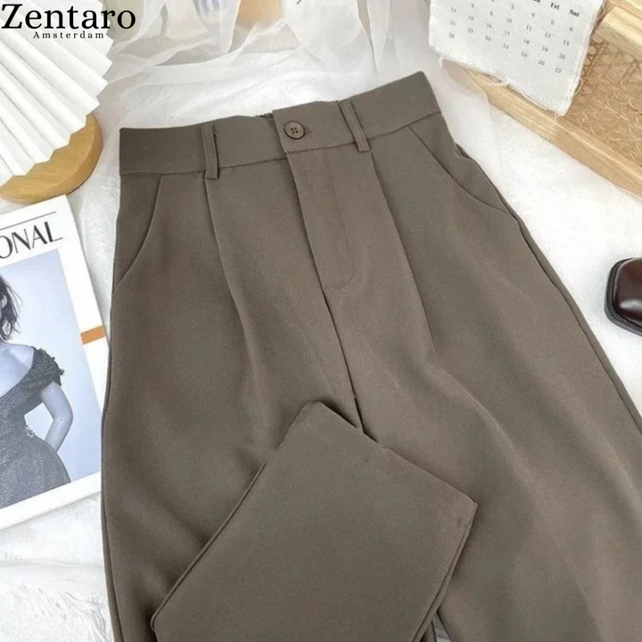Women's Wide Leg Trousers with High Waist and Tailored Fit