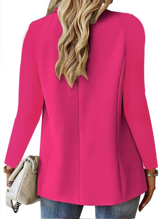 Women's Tailored Blazer with Notch Lapels and Single Button Front