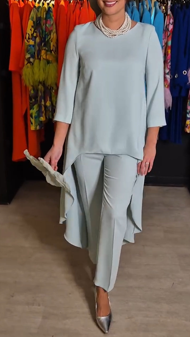 Women's Co-Ord Set with Relaxed Top and Wide Leg Trousers