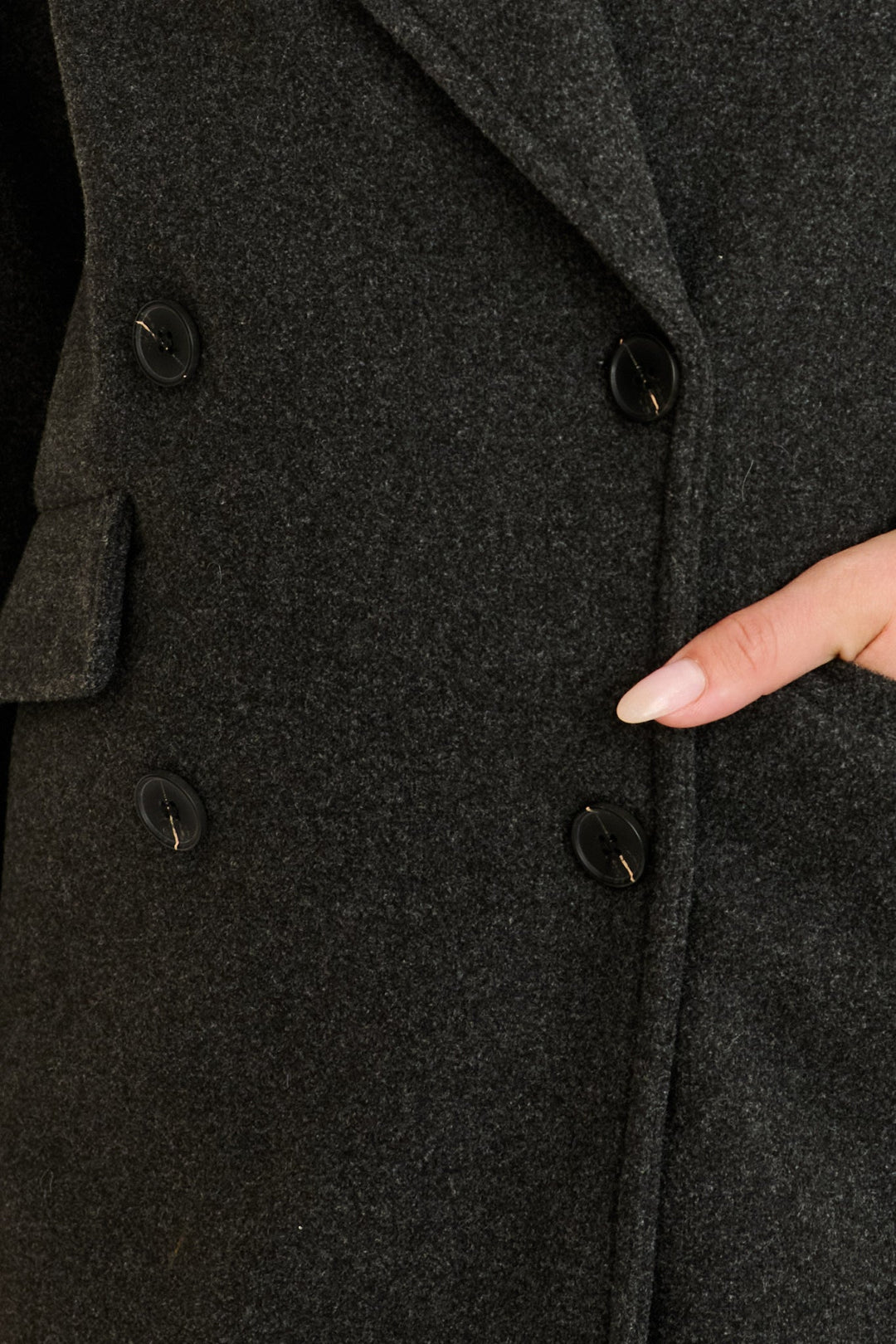 Women's Longline Coat with Notch Lapels and Relaxed Fit