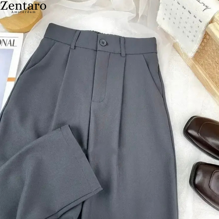 Women's Wide Leg Trousers with High Waist and Tailored Fit