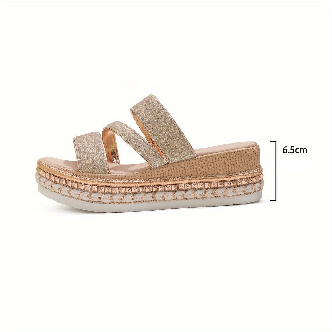 Women's Platform Espadrille Sandals with Adjustable Straps