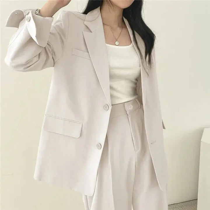 Women's Tailored Co-Ord Set with Blazer and Wide Leg Trousers