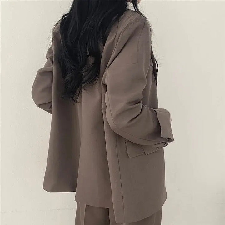 Women's Tailored Co-Ord Set with Blazer and Wide Leg Trousers