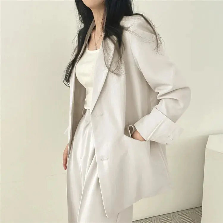 Women's Tailored Co-Ord Set with Blazer and Wide Leg Trousers