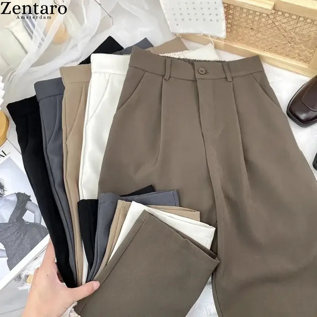 Women's Wide Leg Trousers with High Waist and Tailored Fit