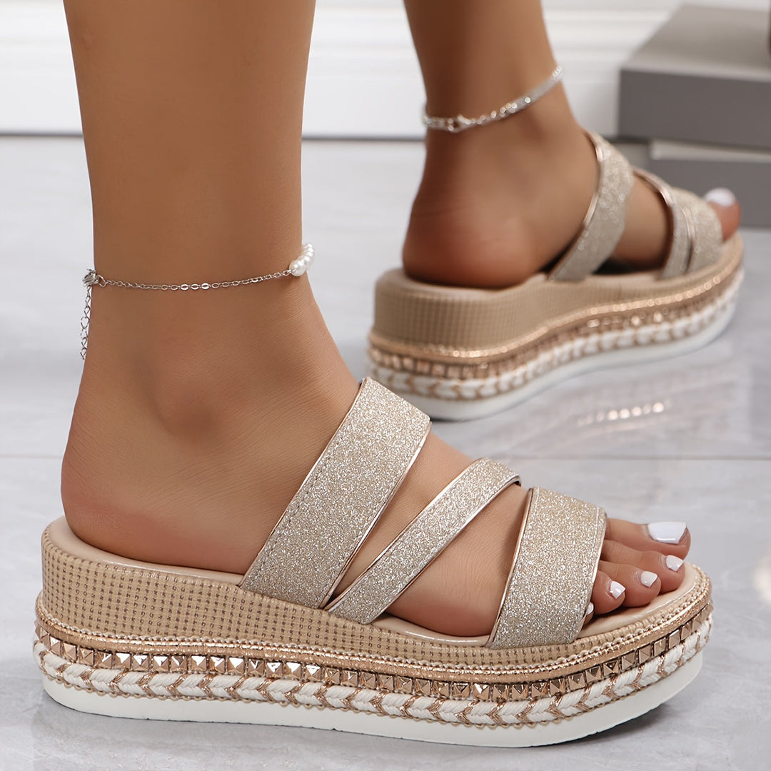 Women's Platform Espadrille Sandals with Adjustable Straps