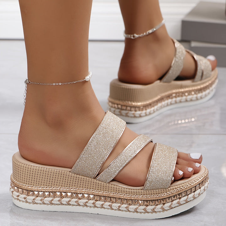 Women's Platform Espadrille Sandals with Adjustable Straps