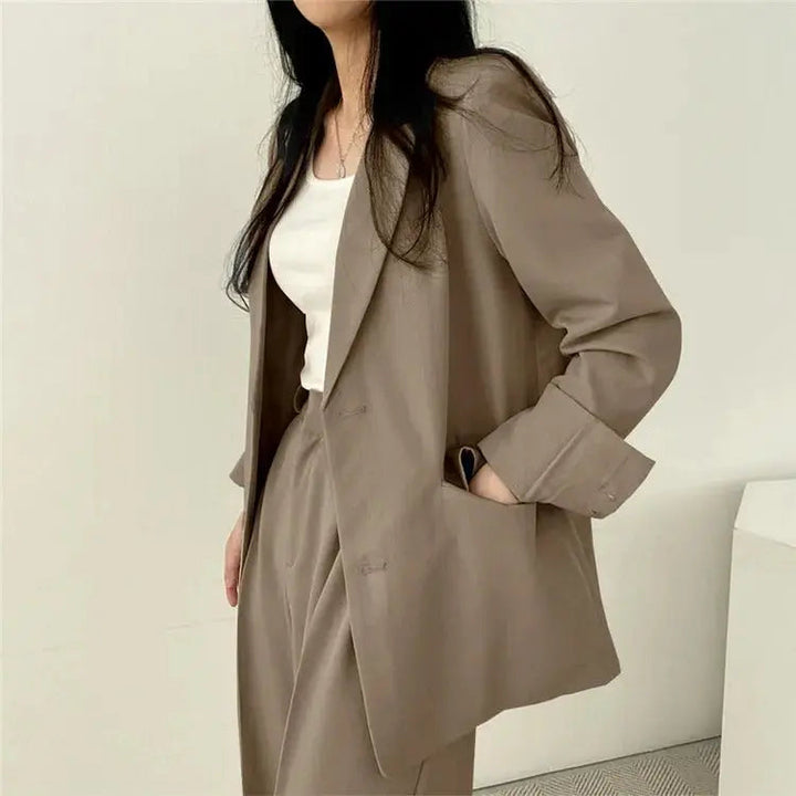 Women's Tailored Co-Ord Set with Blazer and Wide Leg Trousers