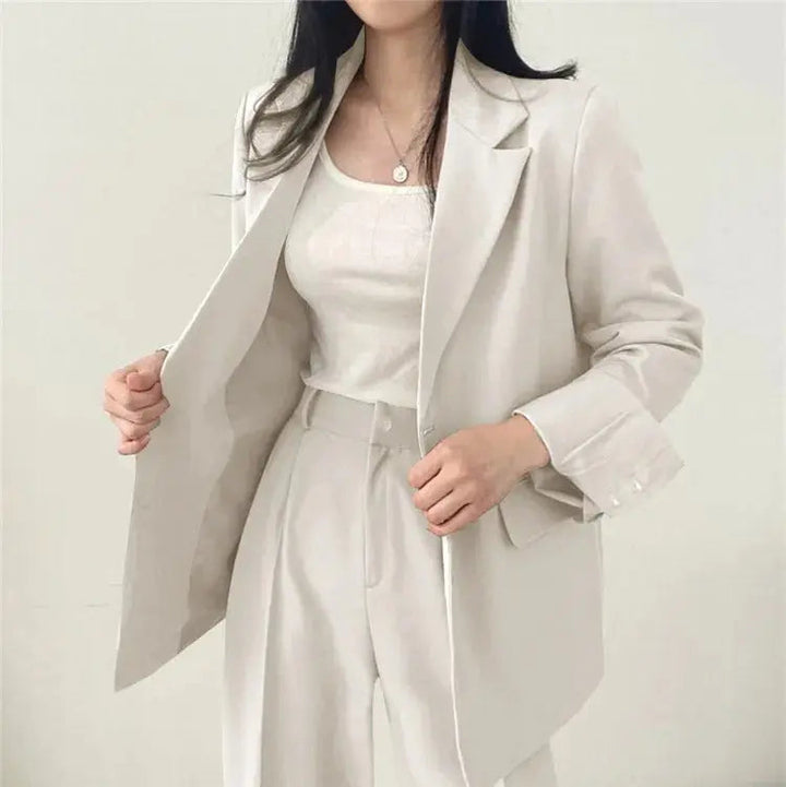 Women's Tailored Co-Ord Set with Blazer and Wide Leg Trousers