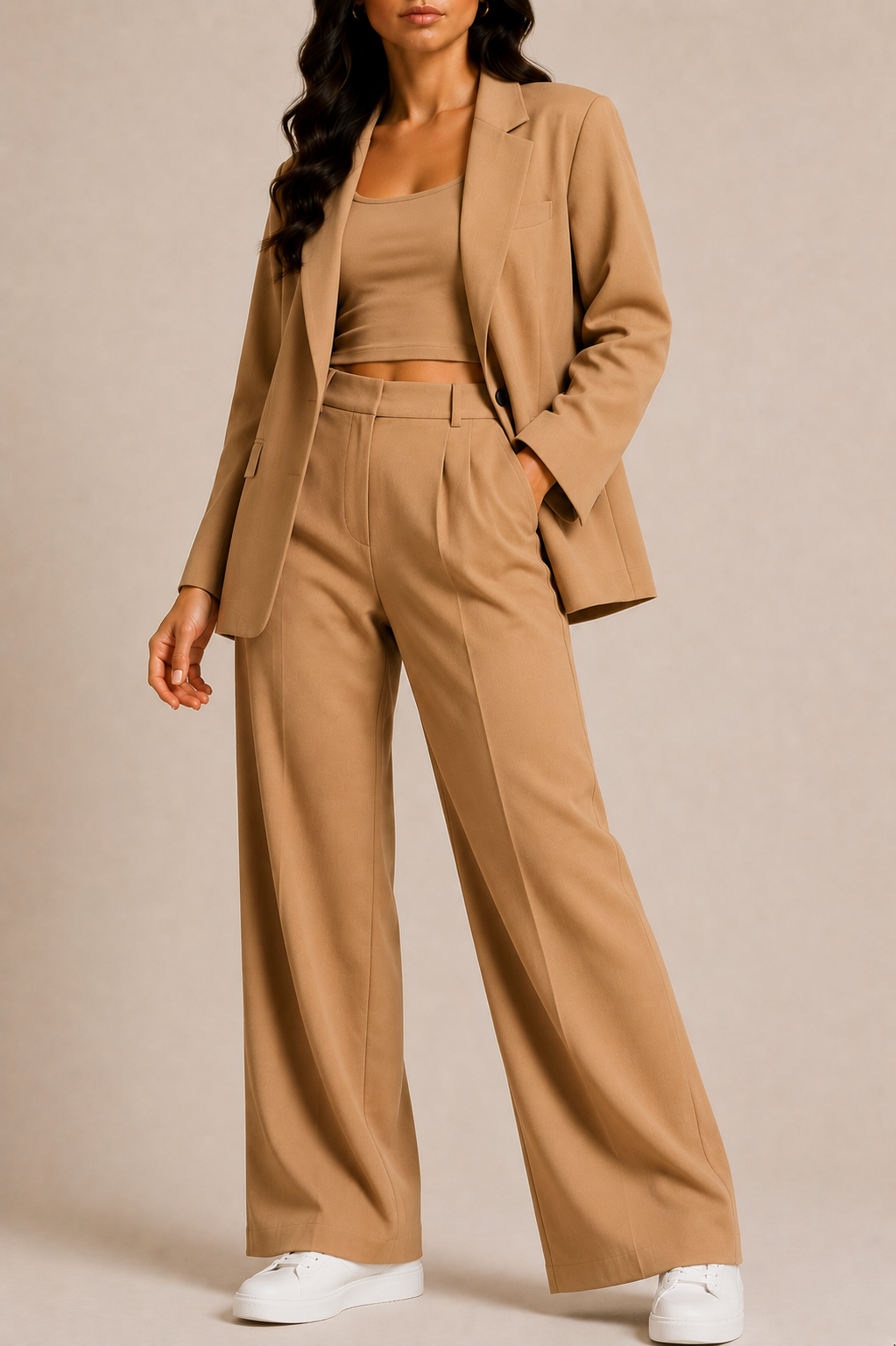 Blazer Co-Ord Set for Women with Wide Leg Trousers