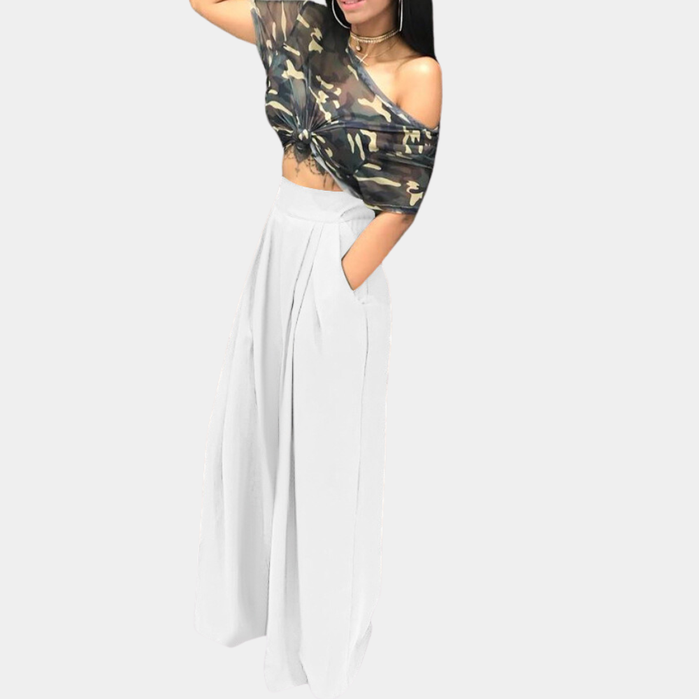 Women's Wide Leg Trousers with High Waist and Relaxed Fit