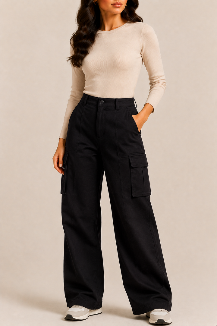 Cargo Trousers for Women with Wide Leg