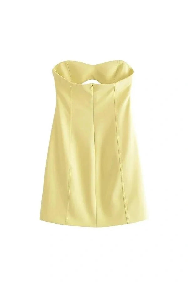 Women's Party Strapless Mini Dress with A-Line Skirt