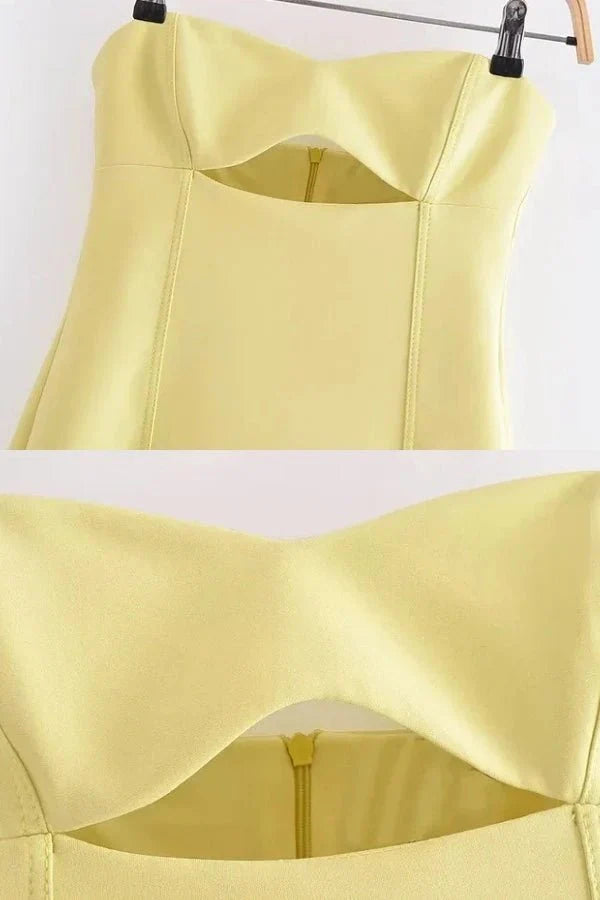 Women's Party Strapless Mini Dress with A-Line Skirt
