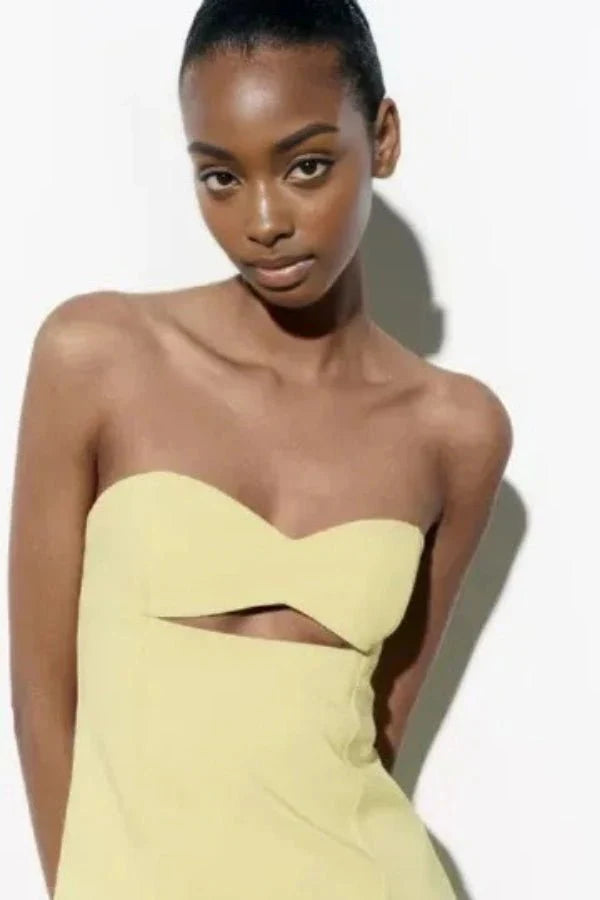 Women's Party Strapless Mini Dress with A-Line Skirt
