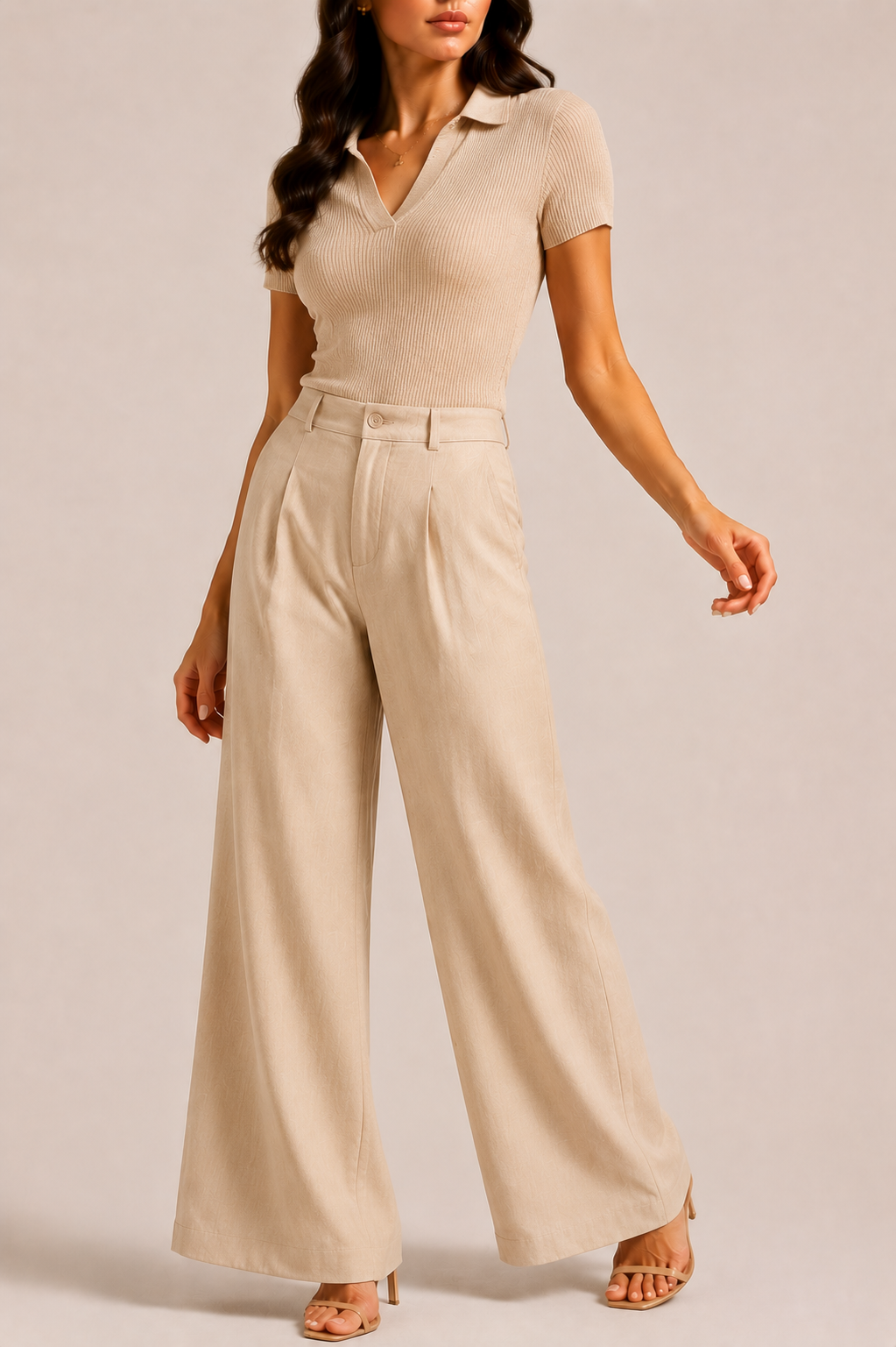 Polo Top for Women with Button Front