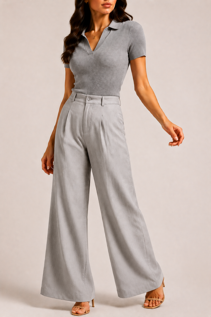 Polo Top for Women with Button Front