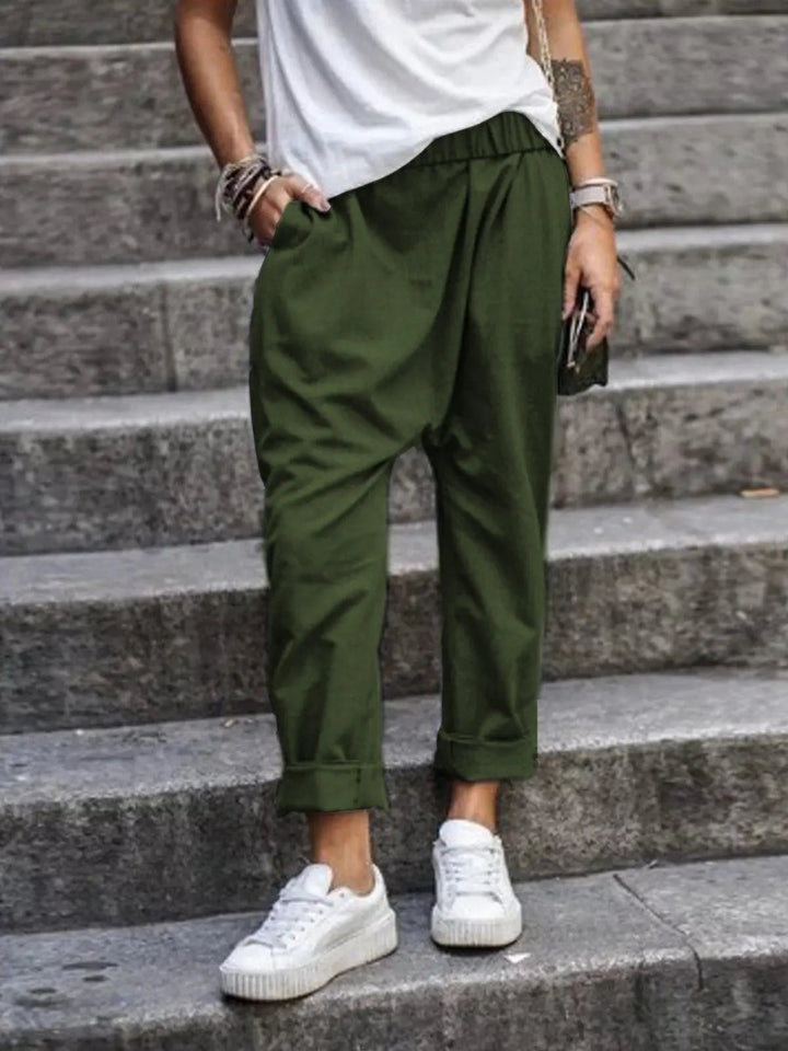 Women's Relaxed Fit Trousers with Tapered Leg