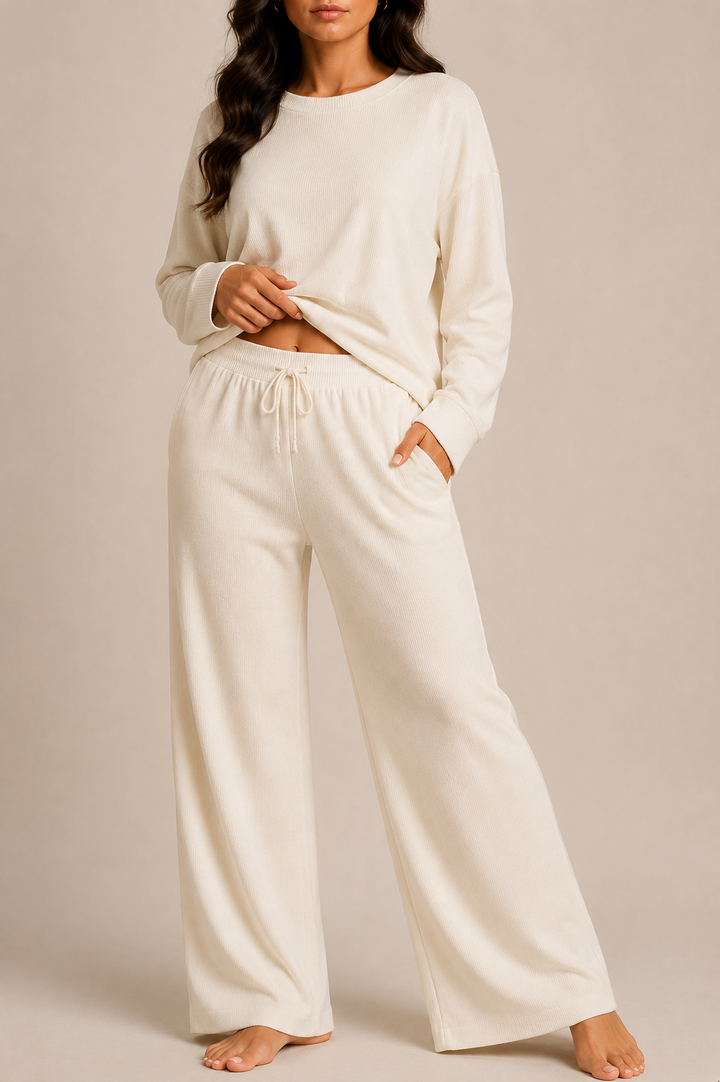 Lounge Co-Ord Set for Women with Wide Leg Trousers