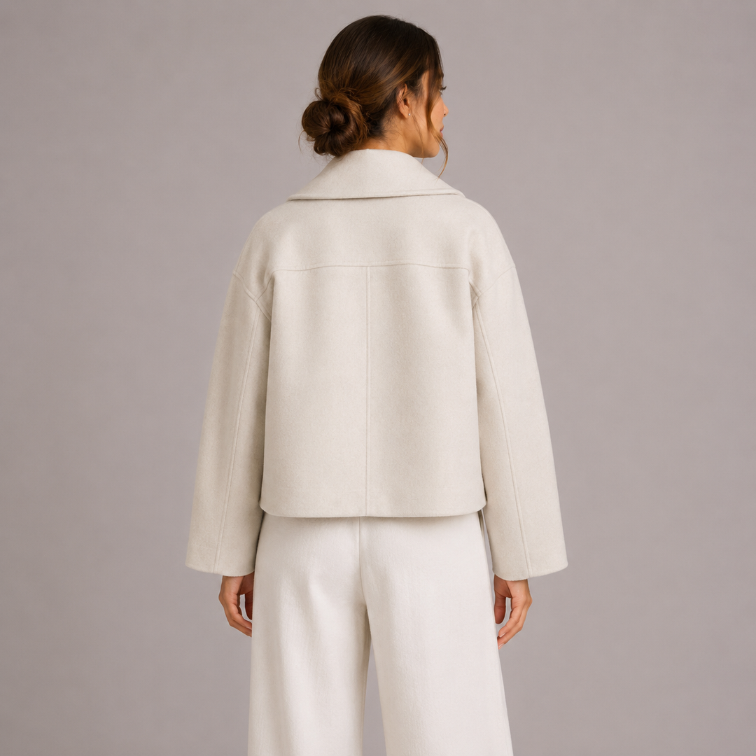 Women's Double Breasted Blazer with Notched Lapels and Relaxed Fit