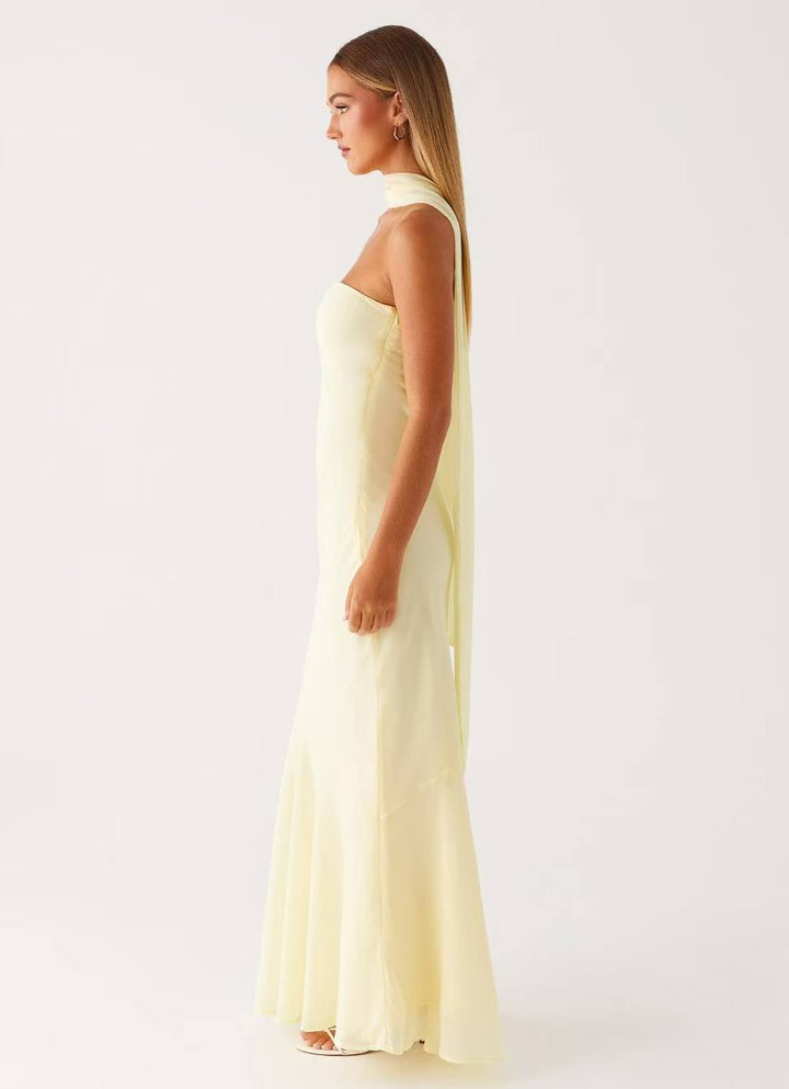 Women's Evening Bandeau Maxi Dress with Mermaid Skirt