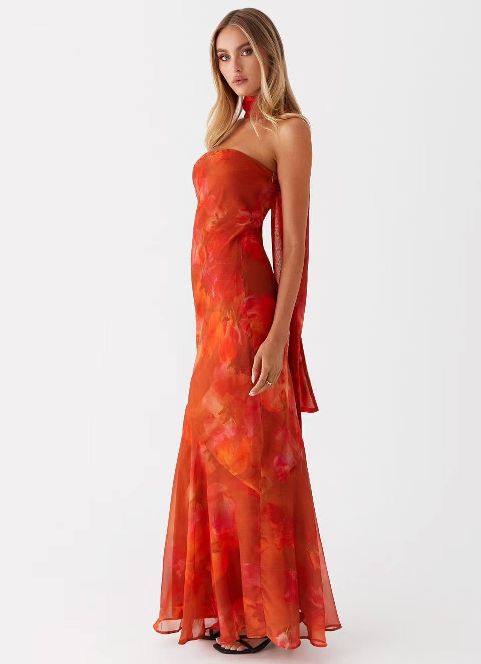 Women's Evening Bandeau Maxi Dress with Mermaid Skirt