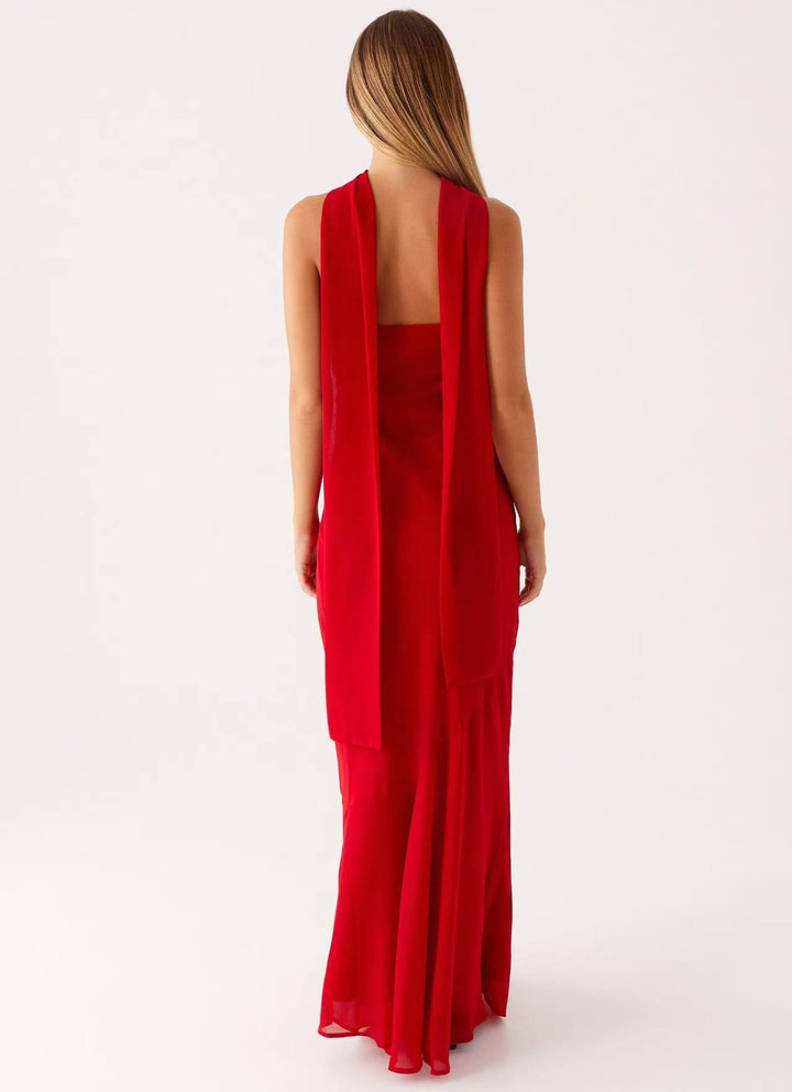 Women's Evening Bandeau Maxi Dress with Mermaid Skirt