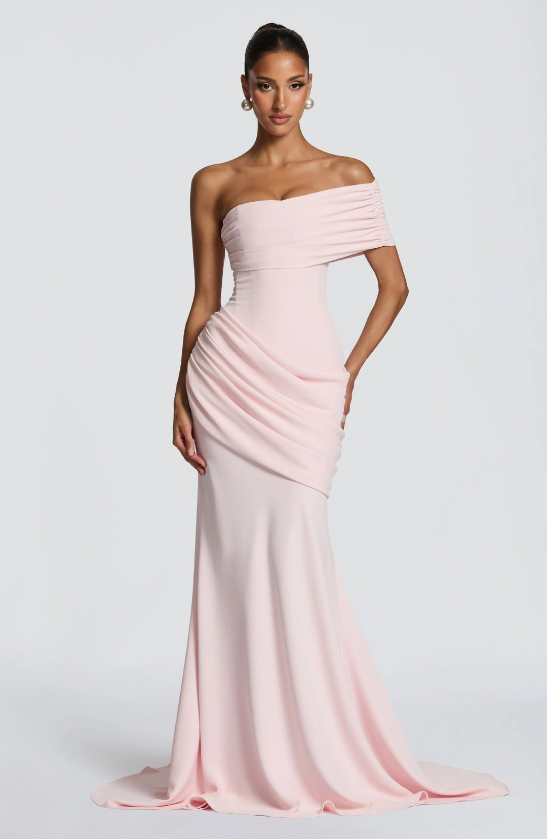 Women's Evening One Shoulder Maxi Dress with Mermaid Skirt