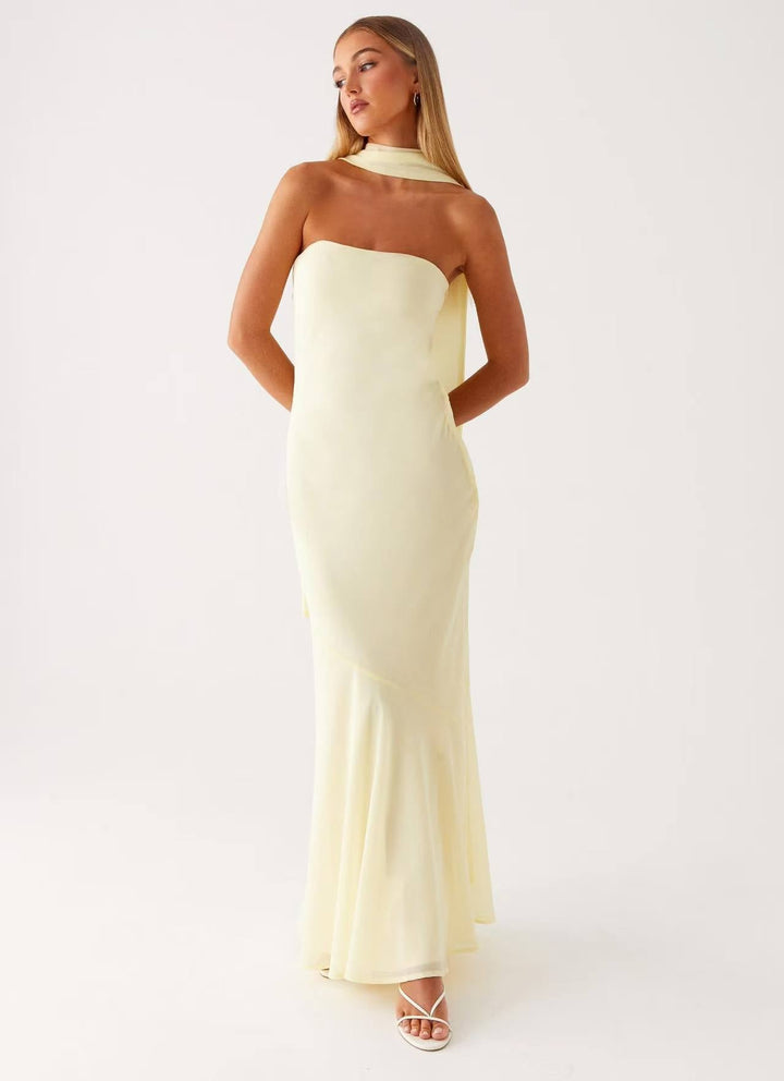 Women's Evening Bandeau Maxi Dress with Mermaid Skirt