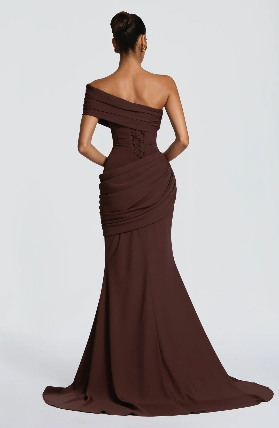 Women's Evening One Shoulder Maxi Dress with Mermaid Skirt