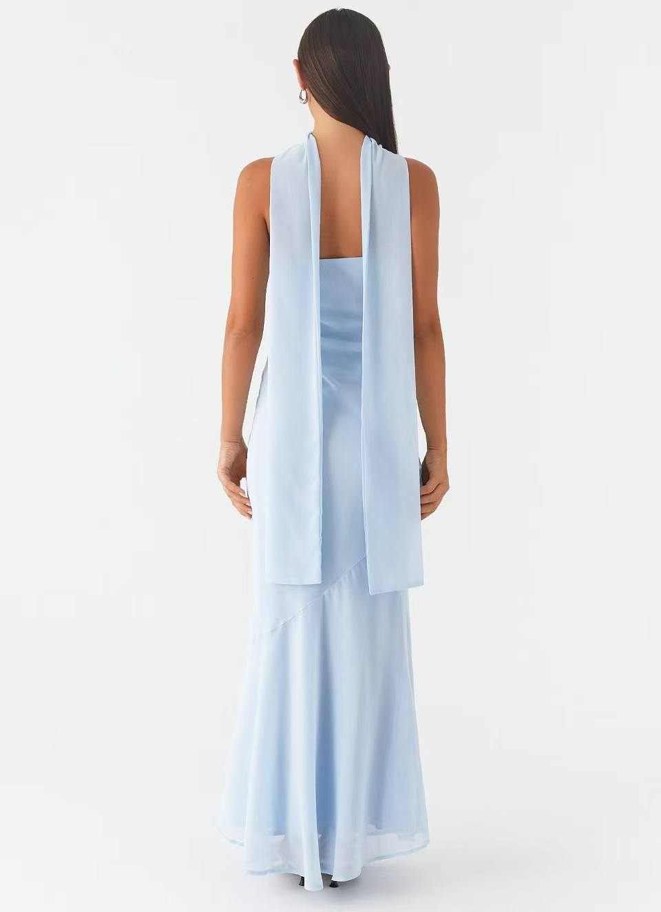Women's Evening Bandeau Maxi Dress with Mermaid Skirt