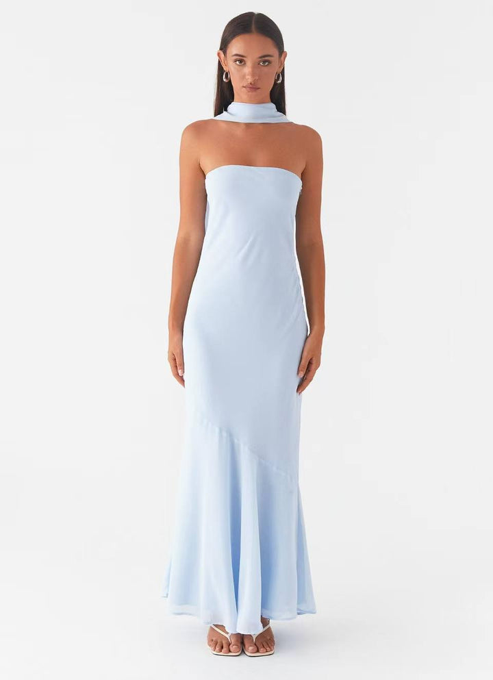 Women's Evening Bandeau Maxi Dress with Mermaid Skirt