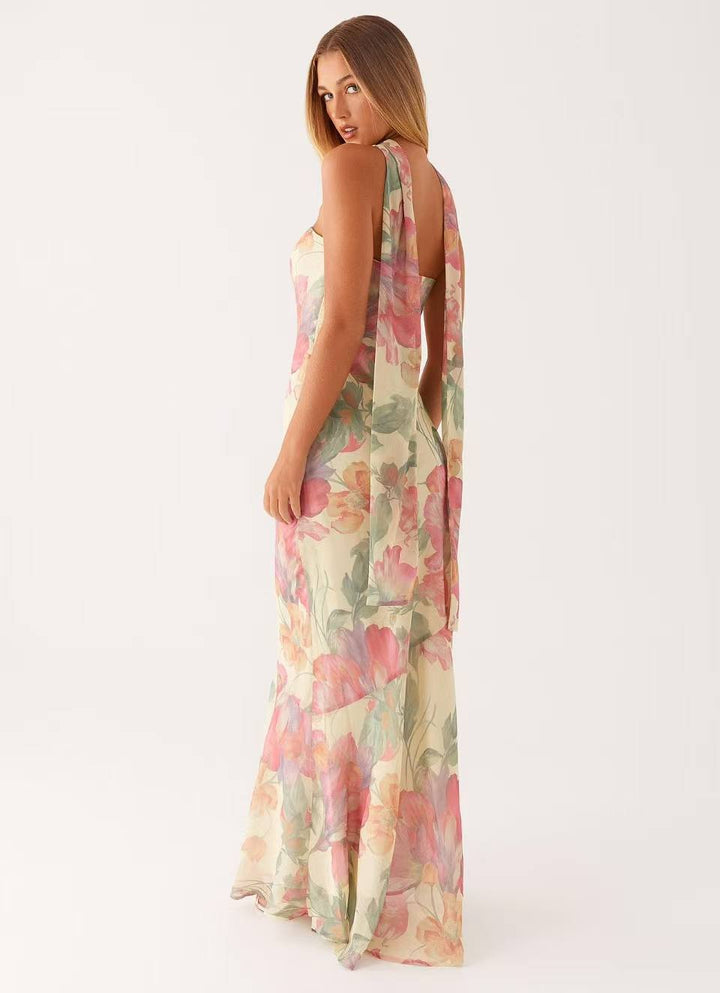 Women's Evening Bandeau Maxi Dress with Mermaid Skirt