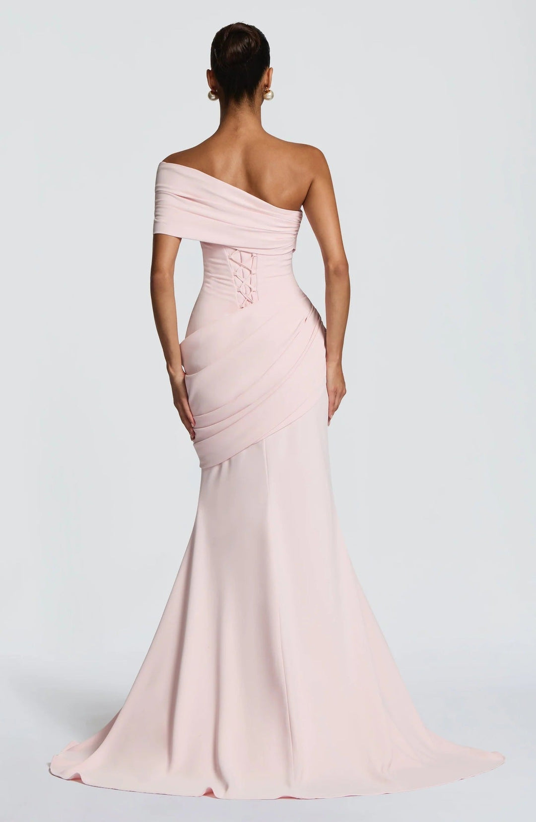 Women's Evening One Shoulder Maxi Dress with Mermaid Skirt