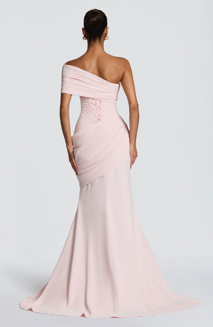 Women's Evening One Shoulder Maxi Dress with Mermaid Skirt