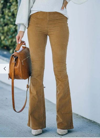 Women's Flared Trousers with High Waist and Tailored Fit