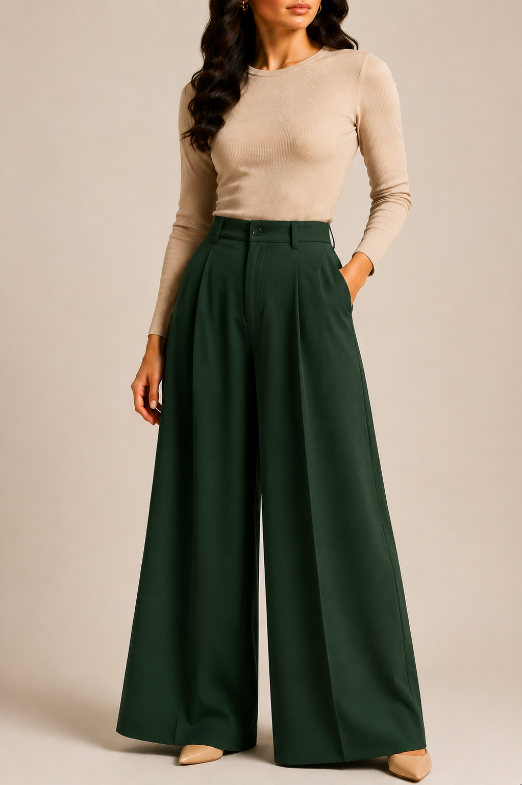 Palazzo Trousers for Women with High Waist
