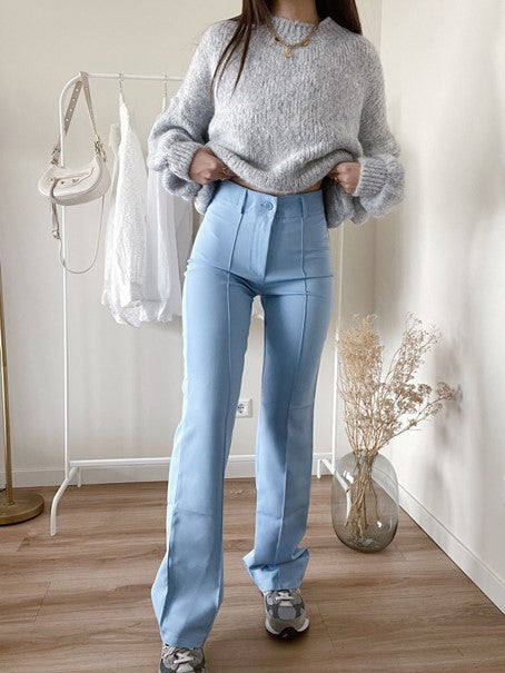 Women's Wide Leg Trousers with High Waist and Tailored Fit