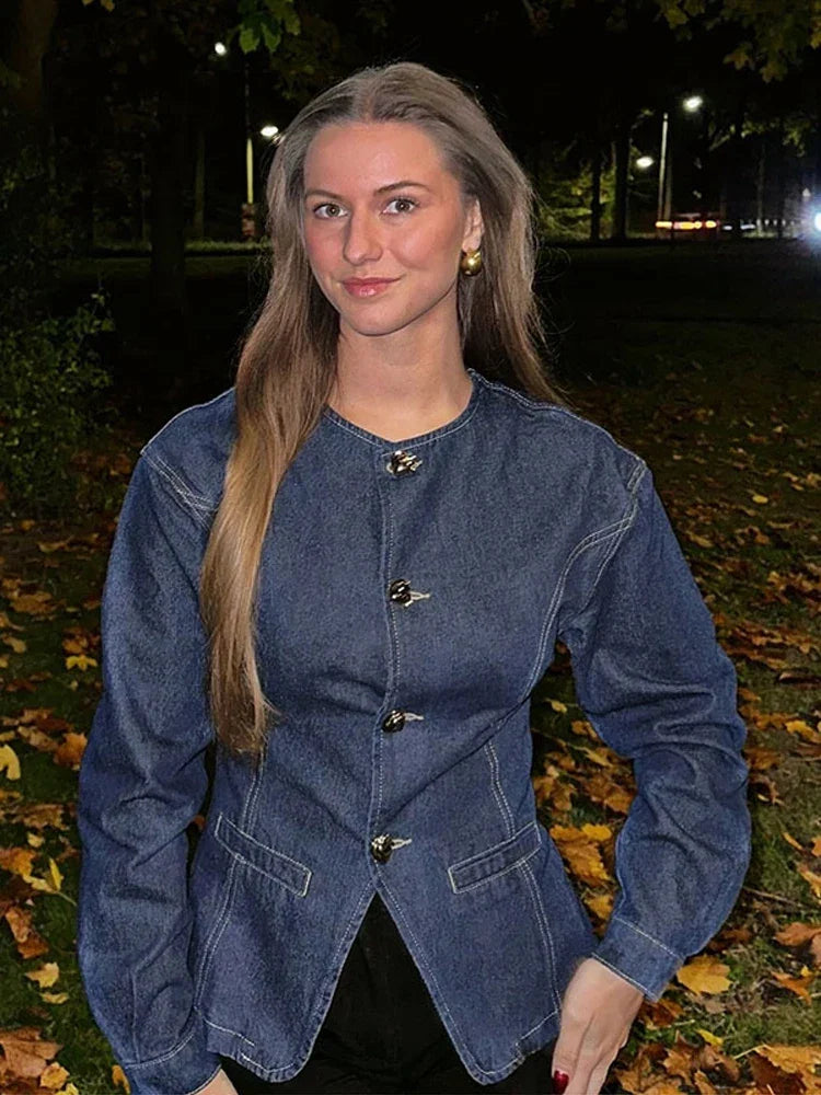 Women's Tailored Co-Ord Set with Button Front Jacket and Wide Leg Trousers
