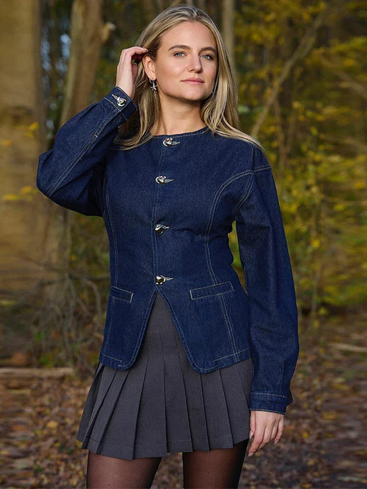 Women's Tailored Co-Ord Set with Button Front Jacket and Wide Leg Trousers