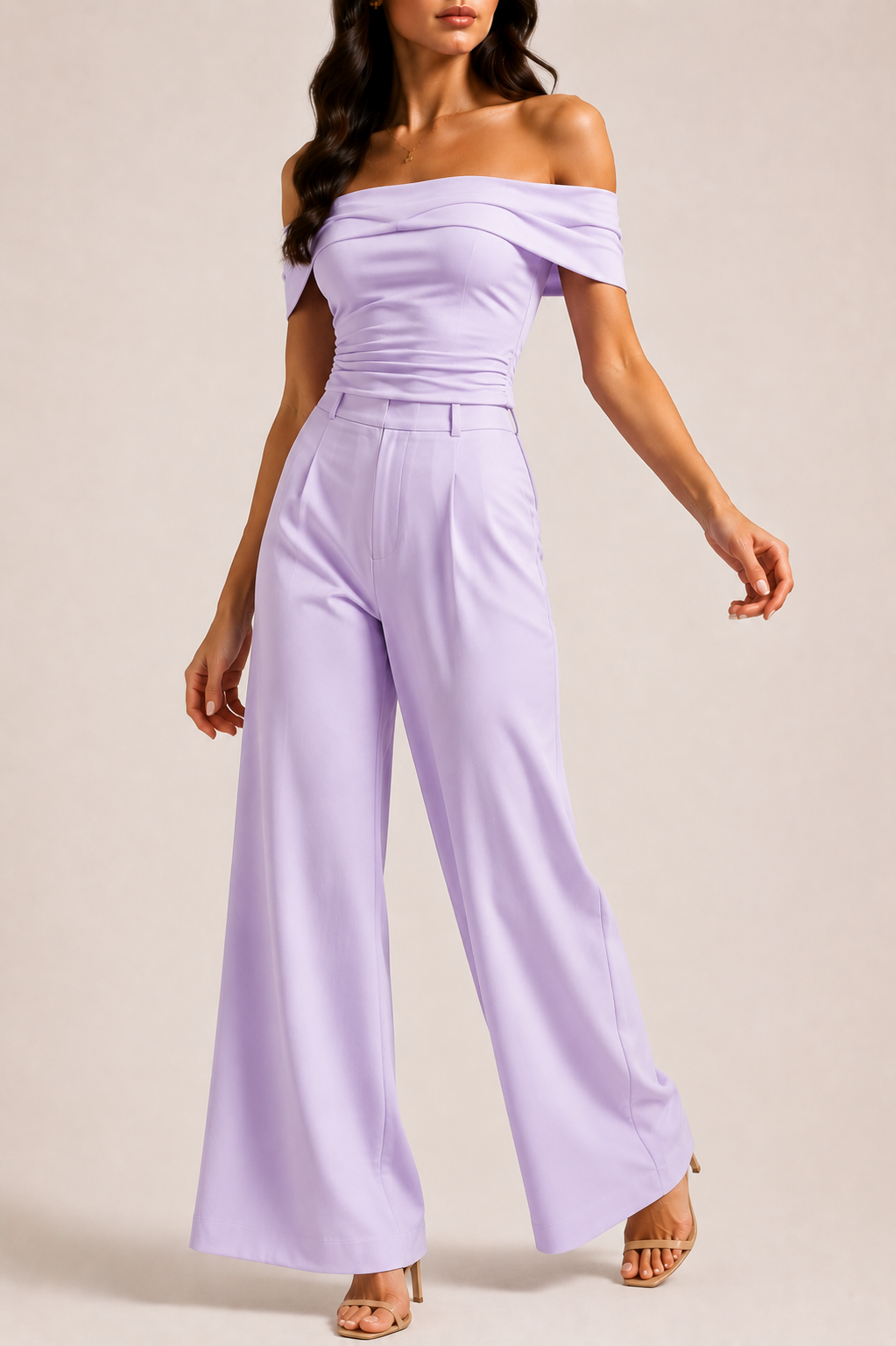 Off Shoulder Jumpsuit for Women with Wide Leg