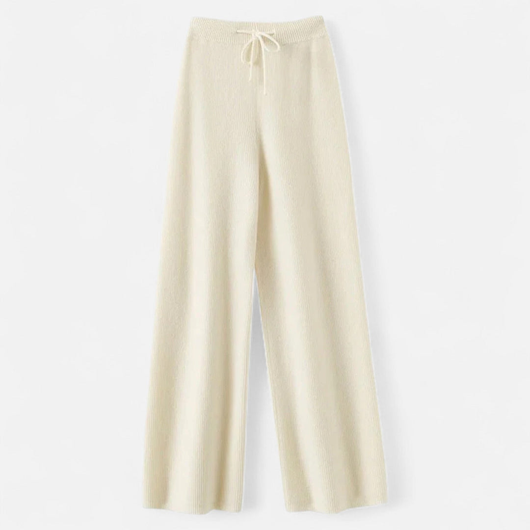 Women's Wide Leg Trousers with High Waist and Side Pockets