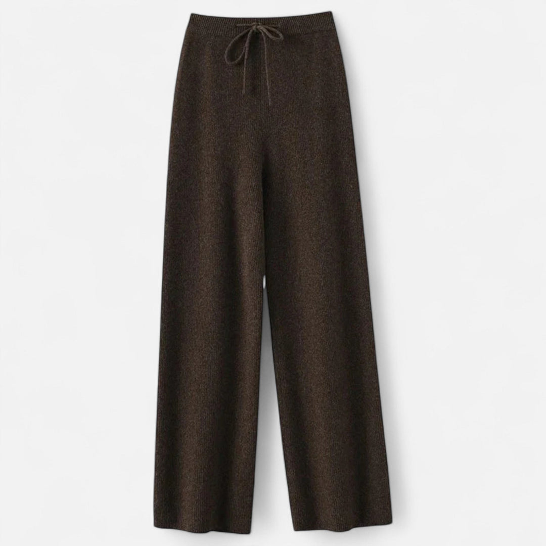 Women's Wide Leg Trousers with High Waist and Side Pockets