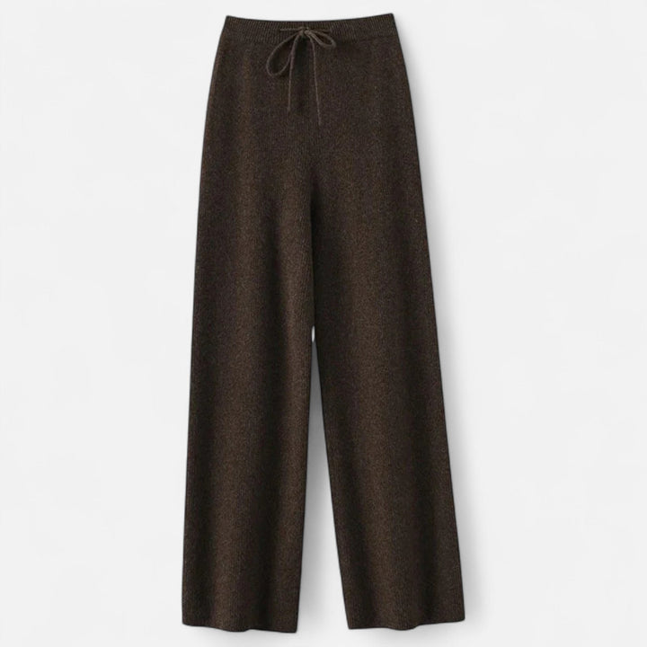 Women's Wide Leg Trousers with High Waist and Side Pockets
