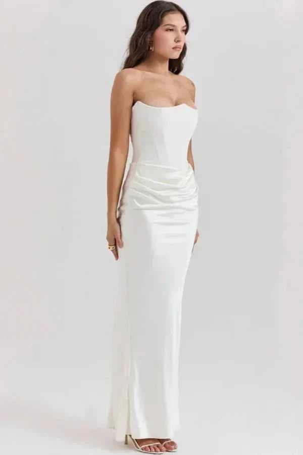 Women's Evening Strapless Maxi Dress with Mermaid Hem