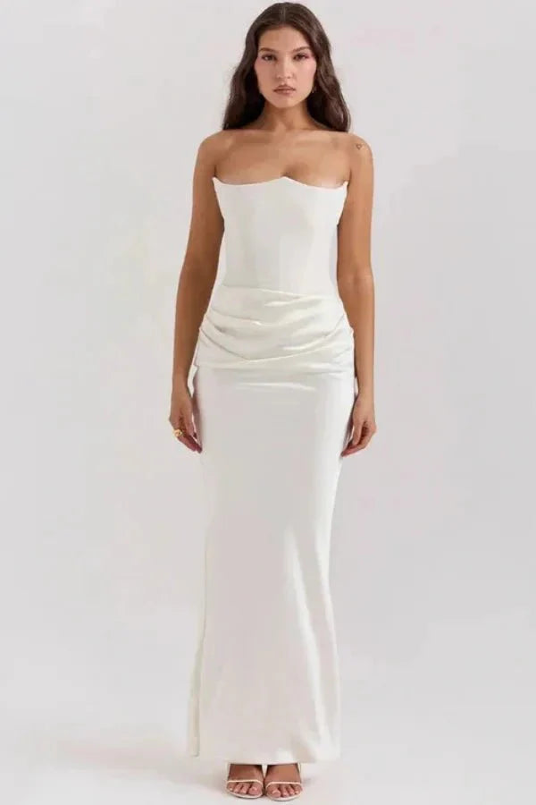 Women's Evening Strapless Maxi Dress with Mermaid Hem