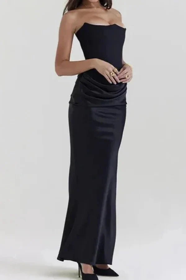 Women's Evening Strapless Maxi Dress with Mermaid Hem