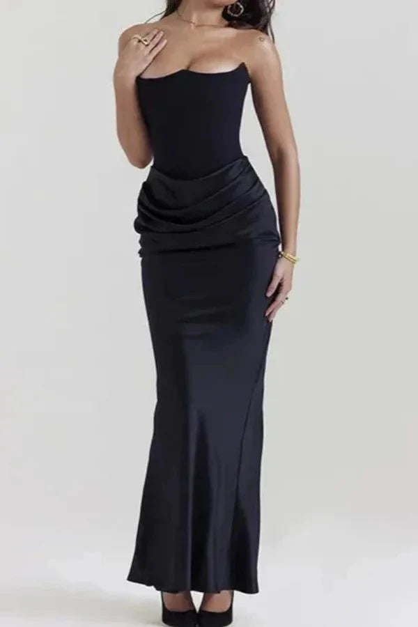 Women's Evening Strapless Maxi Dress with Mermaid Hem